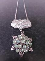 Ketting met groene strass steentjes (Bloem), Ophalen, Overige materialen, Met strass, Nieuw