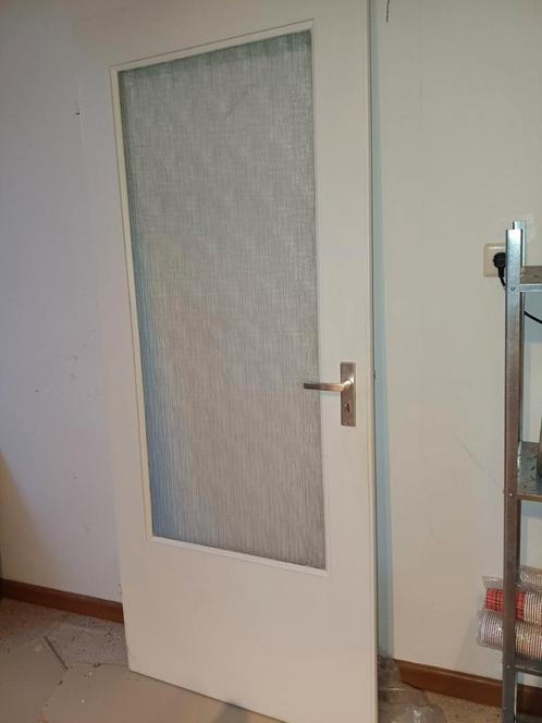 Binnendeur met glas, Doe-het-zelf en Verbouw, Deuren en Horren, Zo goed als nieuw, Binnendeur, 200 tot 215 cm, 80 tot 100 cm, Glas
