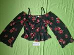 H&M peplum topje maat XXS/32, Zwart, Ophalen of Verzenden, Zo goed als nieuw, Lange mouw
