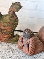 Oude handgemaakte 
Haan + Hen met kuikens
Terracotta, Ophalen of Verzenden