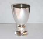 Antieke verzilverde beker / Wijngoblet, 113 mm, alpacca, Ophalen of Verzenden, Zilver