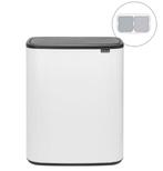 Brabantia Bo Touch Bin Prullenbak Wit - 2 x 30 liter, 50 tot 75 cm, Nieuw, Ophalen of Verzenden, 20 tot 30 liter