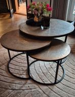 Shima Salontafels - Antiek Goud, Huis en Inrichting, Tafels | Salontafels, Ophalen, 50 tot 100 cm, Rond, 50 tot 100 cm