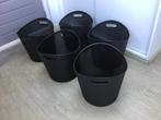 5 Kunststof manden (ook per stuk te koop), Ophalen, Gebruikt, Rond, Kunststof