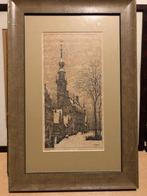 Ets van stadhuis van Veer L.D.I, Antiek en Kunst, Ophalen of Verzenden