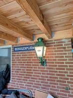 heineken bier cafe terras bar buiten lamp licht., Ophalen of Verzenden, Gebruikt, Reclamebord, Plaat of Schild, Heineken