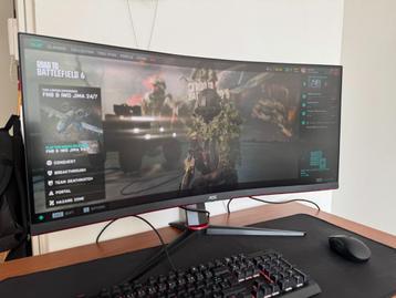 AOC 34 Inch Ultrawide Curved Gaming Monitor 3440x1440 180Hz beschikbaar voor biedingen