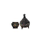 Antieke Japanse Cloisonné Wierookbranderset – ca. 1920–1935, Ophalen of Verzenden, Gebruikt