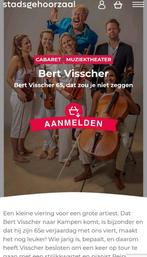 2 kaartjes Bert Visscher, Ophalen of Verzenden