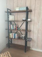 Boekenkast echt hout/ metaal, Ophalen, Zo goed als nieuw