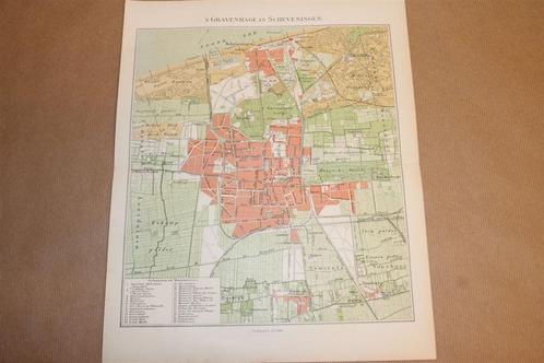 Antieke kaart/plattegrond - Den Haag - Circa 1900, Boeken, Atlassen en Landkaarten, Zo goed als nieuw, Landkaart, Nederland, 1800 tot 2000
