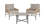 Estoril loungeset | 3-delig | Wicker en Aluminium | Naturel, 2 zitplaatsen, Bijzettafel, Verzenden, Loungeset