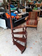 Vintage Mahonie Bibliotheektrap - 4 Treden, Huis en Inrichting, Ophalen