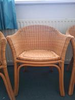 4 Rietstoelen in goede staat, Ophalen, Gebruikt, Bruin, Riet of Rotan