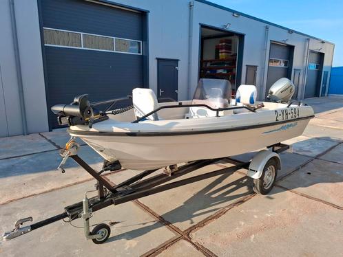 Terhi 4100/ honda 20pk powertilt/ fishfinder/ fronttroller, Watersport en Boten, Vis- en Consoleboten, Gebruikt, 10 tot 30 pk