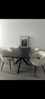 Eettafel langwerpig visgraat 180cm Otis zwart langwerpige ta, Huis en Inrichting, Tafels | Eettafels, Ophalen, 50 tot 100 cm, Zo goed als nieuw