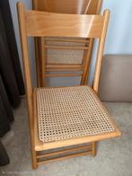 2 Houten Inklapstoelen met webbing in Zeer Goede Staat, Ophalen, Twee, Bruin, Zo goed als nieuw