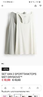 2 sporttanktops M, dry move groen en crème kleur, Kleding | Dames, Sportkleding, Maat 38/40 (M), H&M, Overige typen, Nieuw