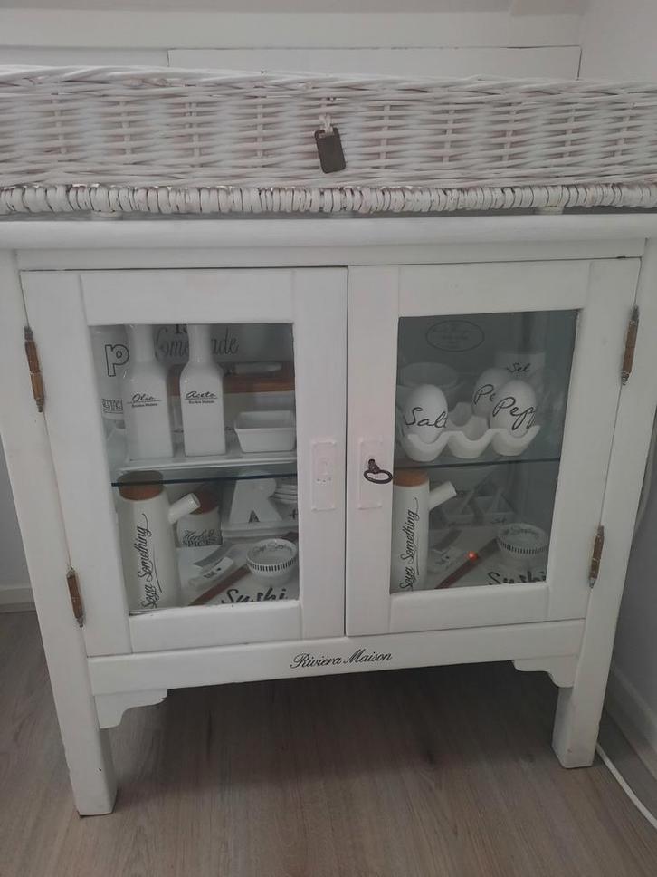 Wit Theekastje ZONDER inhoud, Huis en Inrichting, Kasten | Buffetkasten, Gebruikt, Minder dan 100 cm, 50 tot 100 cm, 25 tot 50 cm