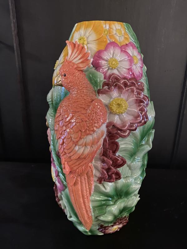 Prachtig vaasje 3D vaas multicolour parkiet bloemenvaas VdlM, Huis en Inrichting, Woonaccessoires | Vazen, Nieuw, Minder dan 50 cm