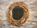 Grote ronde spiegel drijfhout 80cm, Huis en Inrichting, Woonaccessoires | Spiegels, Ophalen, Gebruikt, Rond, 75 tot 100 cm