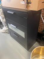 Brimnes ladekast, zwart - 3 lades, Ophalen, Kunststof, Gebruikt, 50 tot 100 cm