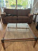 Glazen Salontafel, Huis en Inrichting, Tafels | Salontafels, Ophalen, Gebruikt, 100 tot 150 cm, Vierkant