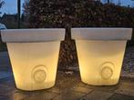 2 verlichte xxl bloempotten buiten, Tuin en Terras, Bloempotten, Ophalen, Kunststof, Gebruikt, 40 cm of meer