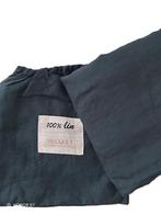 100% linnen hoeslaken 90x200 Stormblauw, Eenpersoons, Blauw, Hoeslaken of Sloop, Nieuw