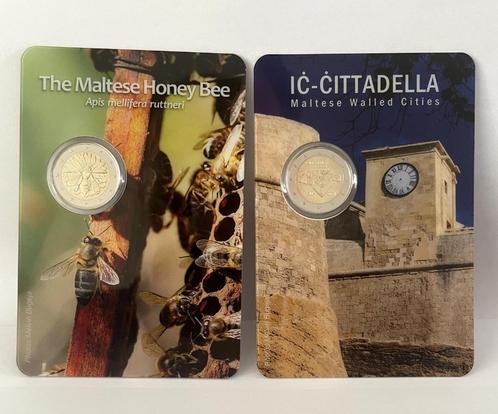 2x Twee Euro Malta: Citadel Gozo en Honingbij [2024] BU, Postzegels en Munten, Munten | Europa | Euromunten, Setje, 2 euro, Malta
