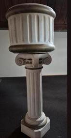 Zuil met plantenpot zandsteenbeige/taupe, Huis en Inrichting, Ophalen, Zo goed als nieuw