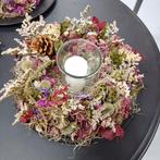 Droogbloemenstuk met Windlicht & Kaars (33cm), Huis en Inrichting, Ophalen, 25 tot 50 cm