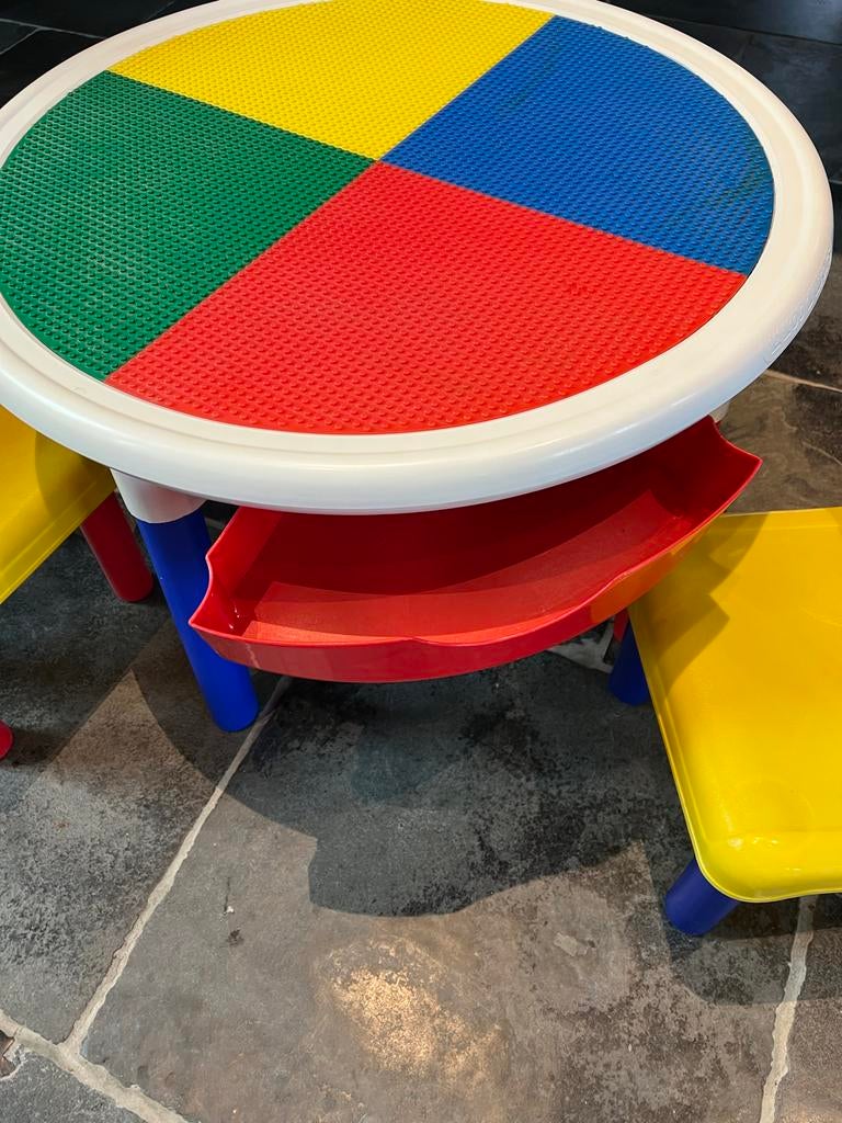 Lego speeltafel met opbergruimte en 2 stoeltjes, Ophalen, Gebruikt, Overige typen, Lego