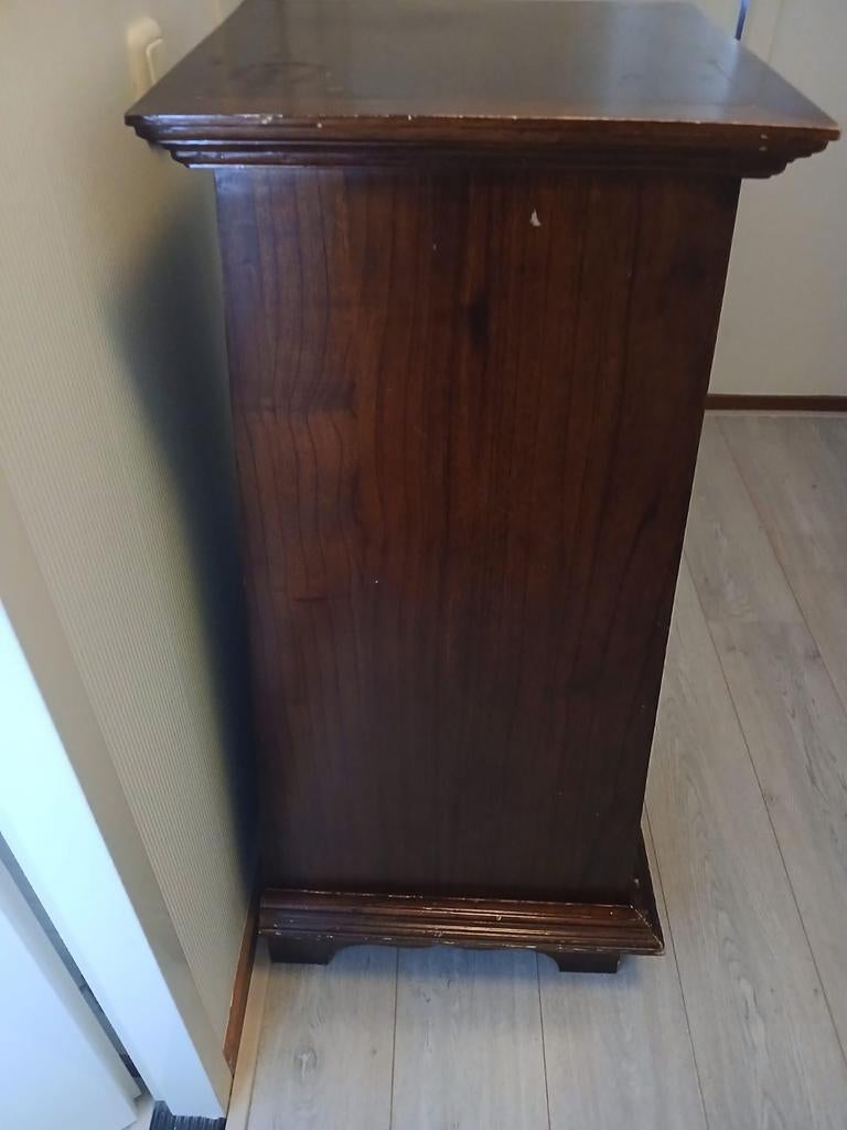 Vintage houten ladekastje met 6 laden, Huis en Inrichting, Gebruikt, 5 laden of meer, 100 tot 150 cm, Vintage