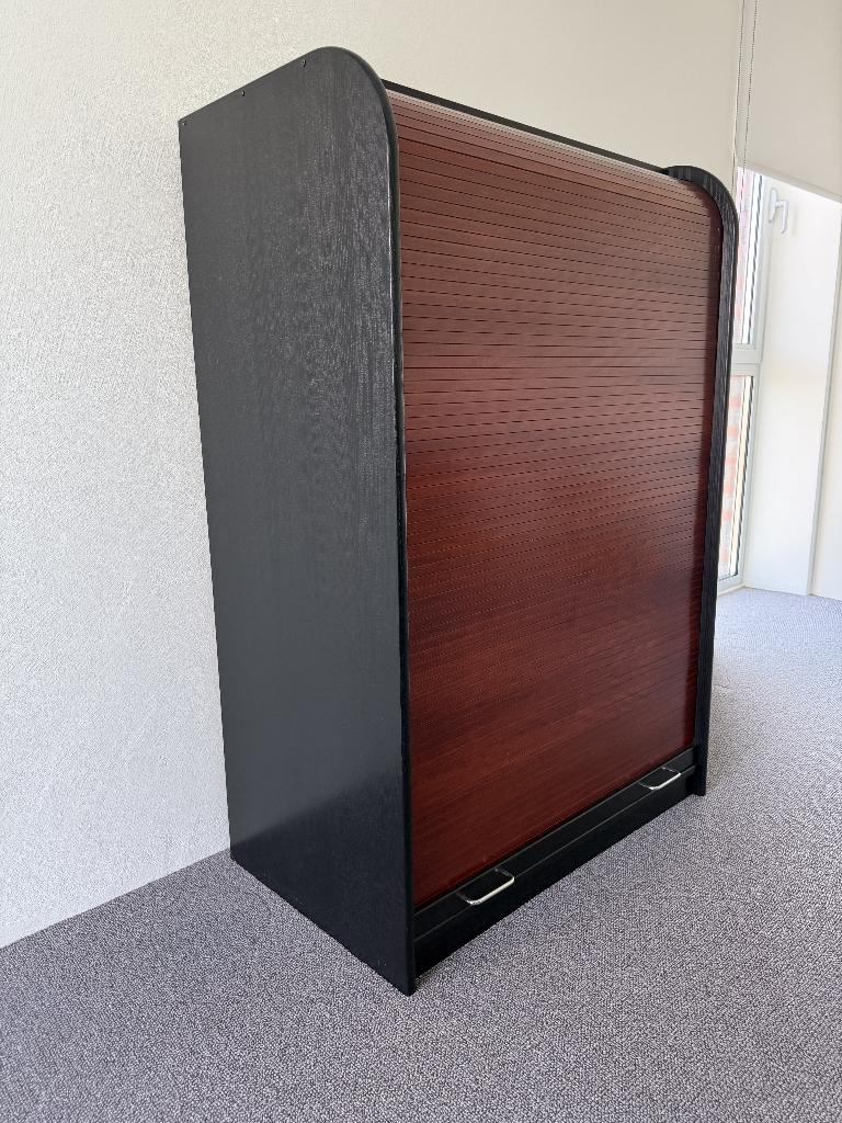 Houten rolluikkast 88x130 zwart strak modern design, Huis en Inrichting, Kasten | Roldeurkasten en Archiefkasten, Ophalen, Gebruikt