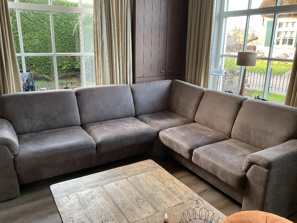 Hoekbank i.z.g.st., Huis en Inrichting, Banken | Bankstellen, 250 tot 300 cm, Gebruikt, Ophalen of Verzenden, Stof