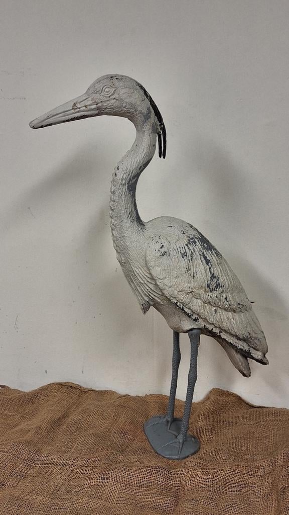 Decoratieve Reiger van Kunststof - Tuinbeeld, Tuin en Terras, Tuinbeelden, Ophalen of Verzenden, Gebruikt, Kunststof, Dierenbeeld