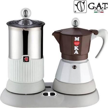 G.A.T. Puccino Koffiemachine - Italiaanse Moka en Melkschuim, Gemalen koffie, 4 tot 10 kopjes, Ophalen, Stoompijpje