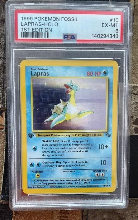 Lapras #10 Holo 1st edition PSA 6, Verzenden, Gebruikt