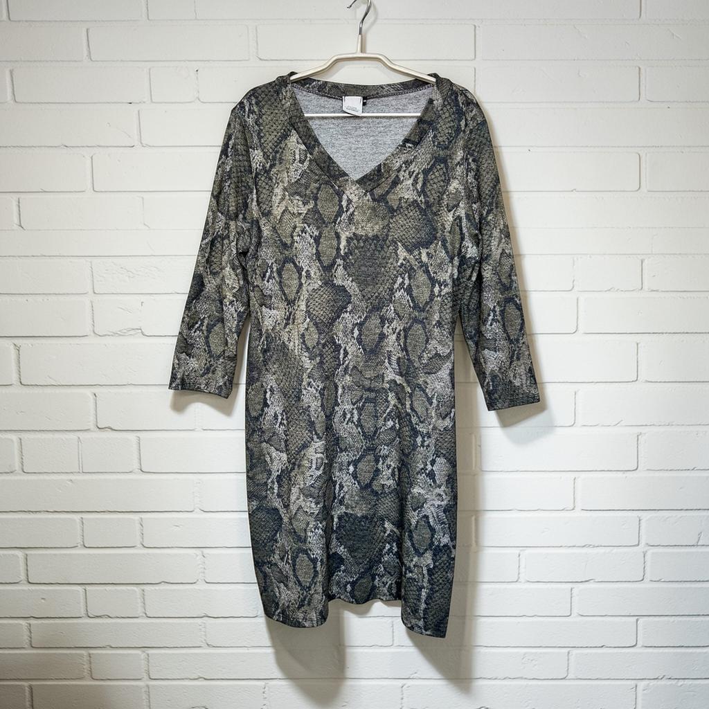 Fos Amsterdam Jurk Maat S Grijs Khaki Slangen Print, Fa, Ophalen of Verzenden, Maat 36 (S), Fa