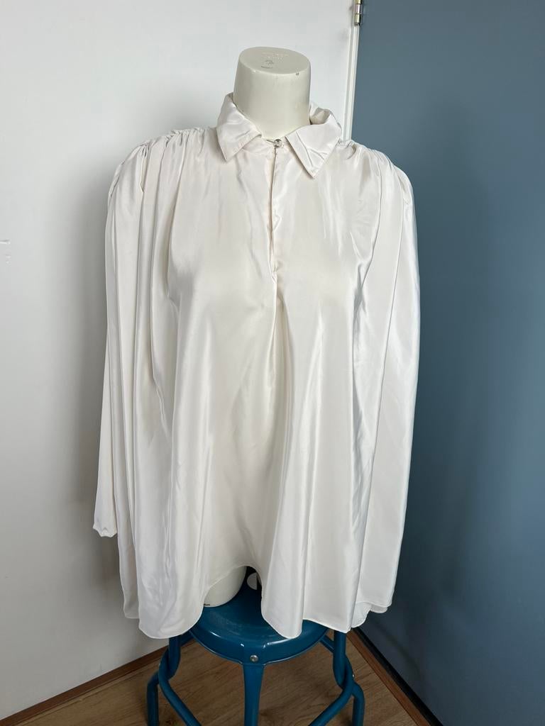 Fong leng fur vintage roomwit tuniek apart couture, Kleding | Dames, Blouses en Tunieken, Zo goed als nieuw, Maat 38/40 (M), Wit