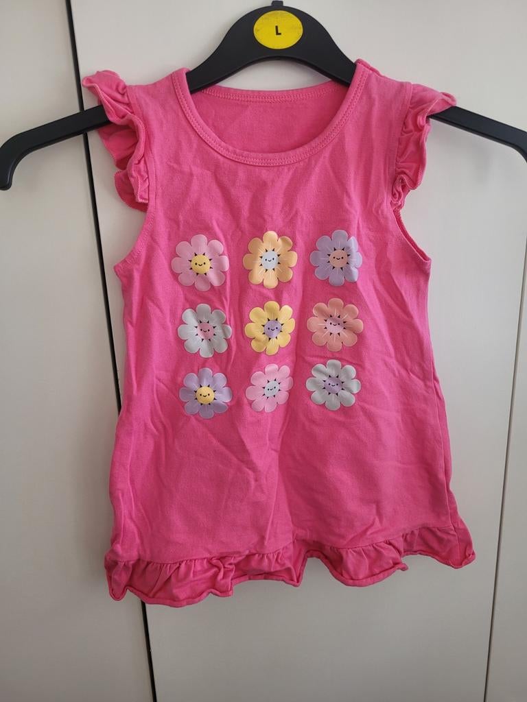 Roze kinder jurkje met bloemen (maat 1-2 jaar), Kinderen en Baby's, Kinderkleding | Maat 92, Gebruikt, Meisje, Ophalen of Verzenden