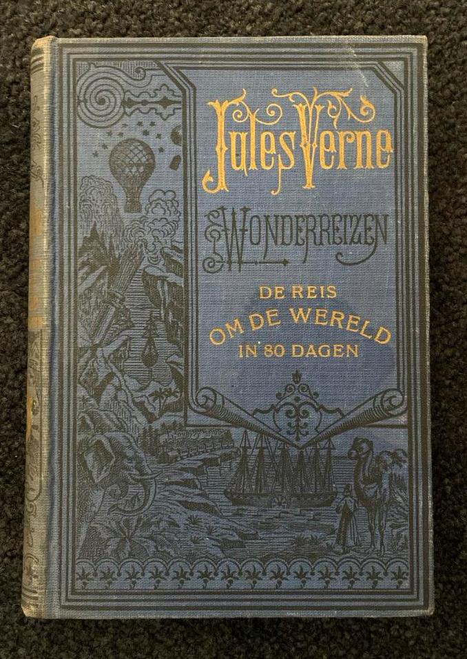Vintage (1951) Verne - Reis om de Wereld in 80 Dagen, Boeken, Ophalen of Verzenden, Gelezen, Nederland