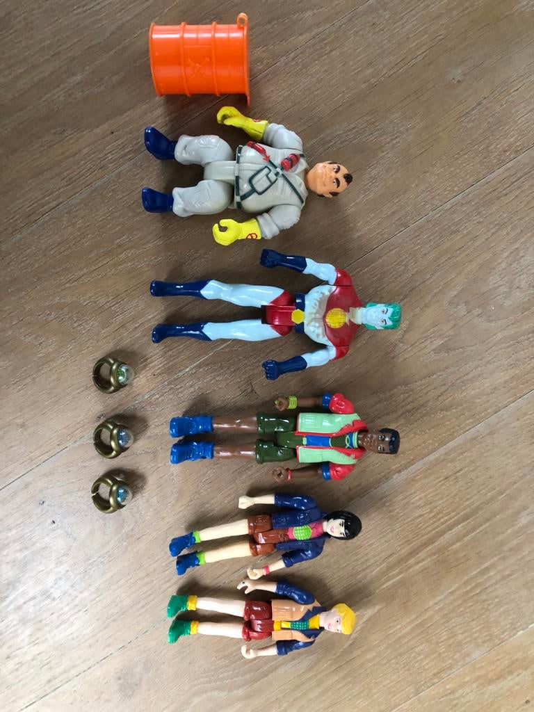 Captain Planet en de Planeteers figuren met ringen, Ophalen of Verzenden, Gebruikt