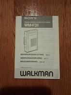 Walkman handleiding Sony WM F31, Audio, Tv en Foto, Walkmans, Discmans en Minidiscspelers, Ophalen of Verzenden, Walkman