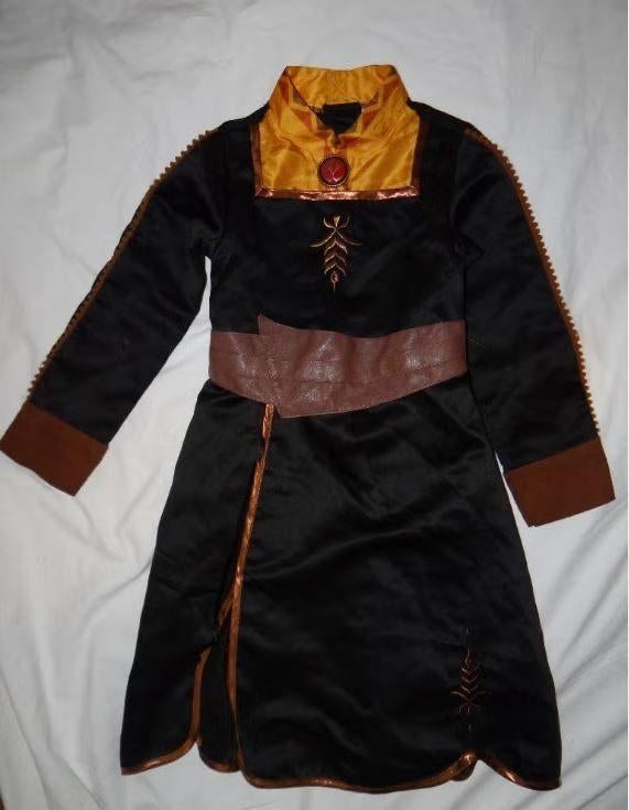 Leuke zwart/bruin/goud/oranje ANNA FROZEN DISNEY jurk, Ophalen, Gebruikt, 110 t/m 116, Meisje