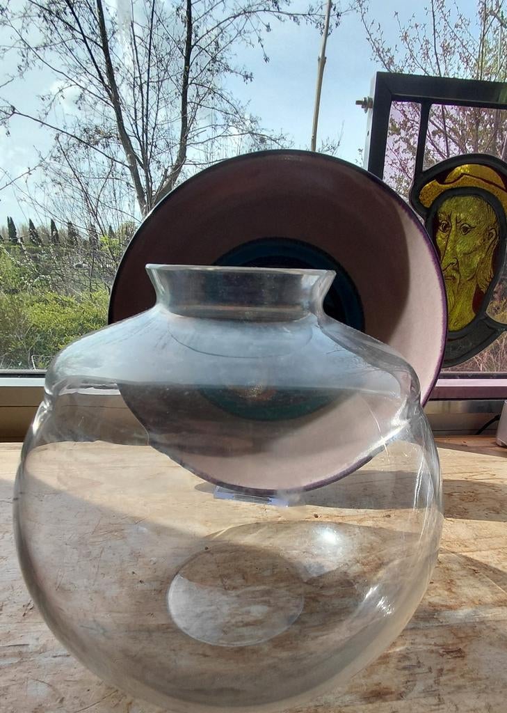 Grote zeldzame vroege Chris Lanooy vaas Leerdam, Ophalen of Verzenden