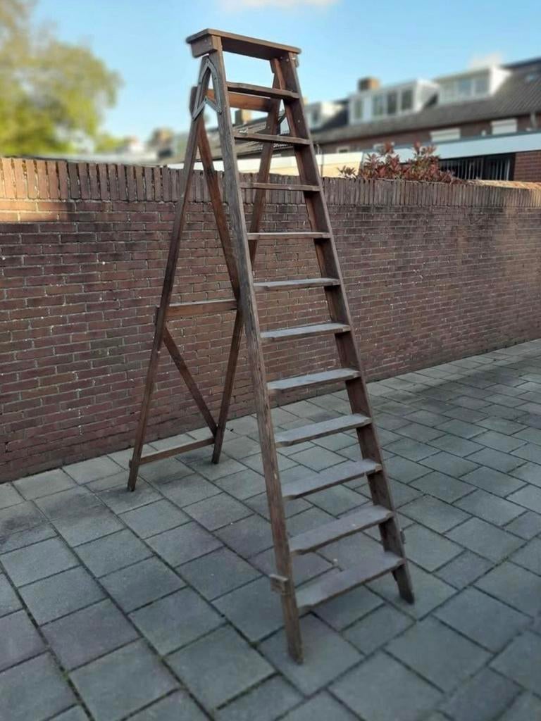 Oude houten ladder, Antiek en Kunst, Ophalen
