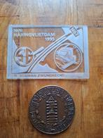 Bronzen penning en glas / haringvlietdam, Postzegels en Munten, Penningen en Medailles, Ophalen of Verzenden, Brons, Nederland