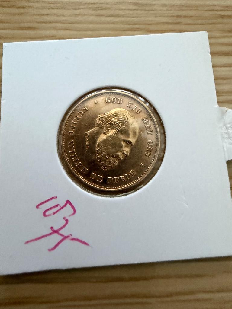 Gouden Tientje 1875, Ophalen, Koning Willem III, Goud, Losse munt